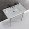 Fauceture KVPB37227W8PN 37-Inch Console Sink with Brass Legs (8-Inch, 3 Hole), White/Polished Nickel KVPB37227W8PN - alternate 3